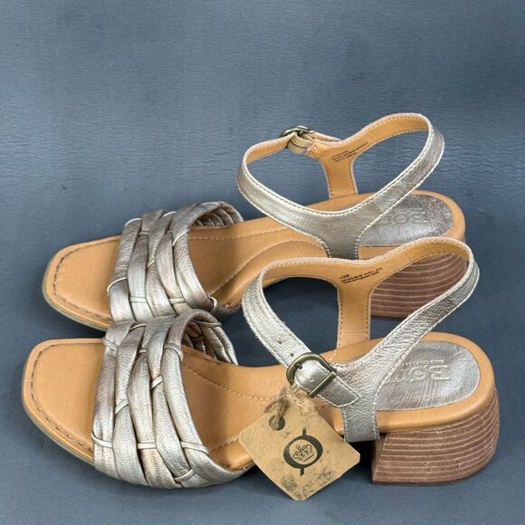 Born Shonie Leather Block Heel Sandals shoes womens size 10 - Picture 2 of 8